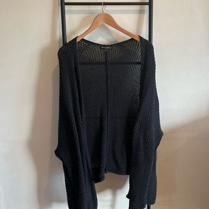 Brandy Melville Black Chunky Knit Oversized Sweater Cartigain